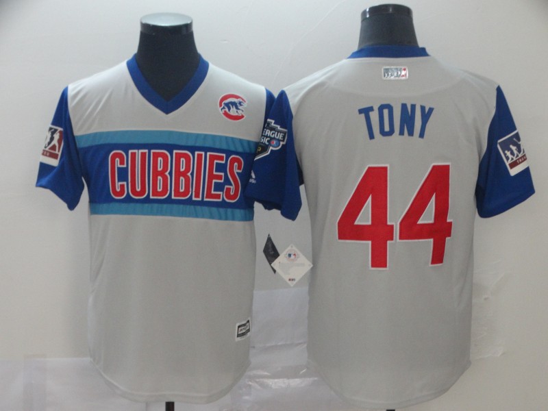 Men Chicago Cubs #44 Tony white blue throwback MLB Jerseys